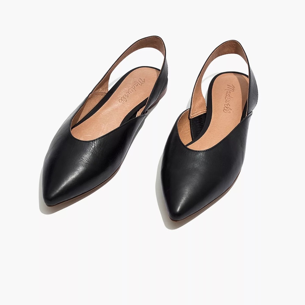 Madewell black leather Ava flats sz 8